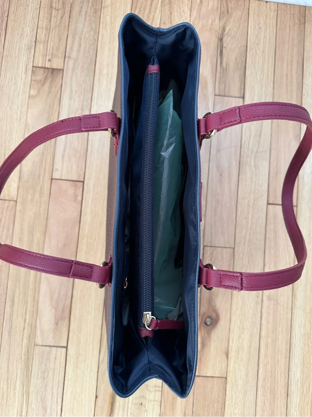 Tommy Hilfiger Burgundy Monogram Satchel